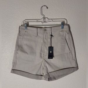 G-STAR RAW Lintell Light Gray Cotton High Rise Casual Short Women's Size 27 NWT